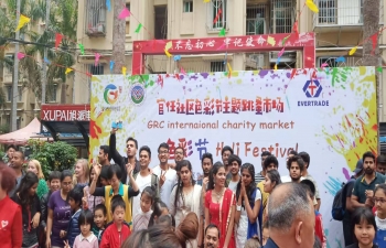 Holi celebrations at Xiamen, Fujian Province under jurisdiction of CGI, Guangzhou